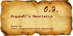 Orgonás Henrietta névjegykártya